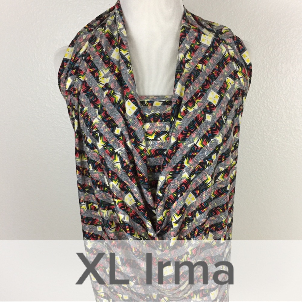LULAROE IRMA TUNIC STRIPES AZTEC XL